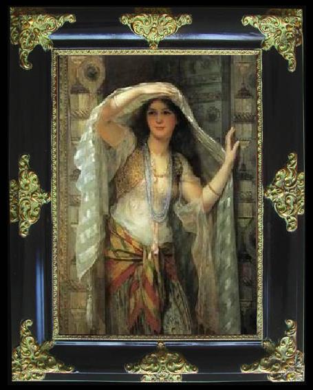 framed  unknow artist Arab or Arabic people and life. Orientalism oil paintings  285, Ta119